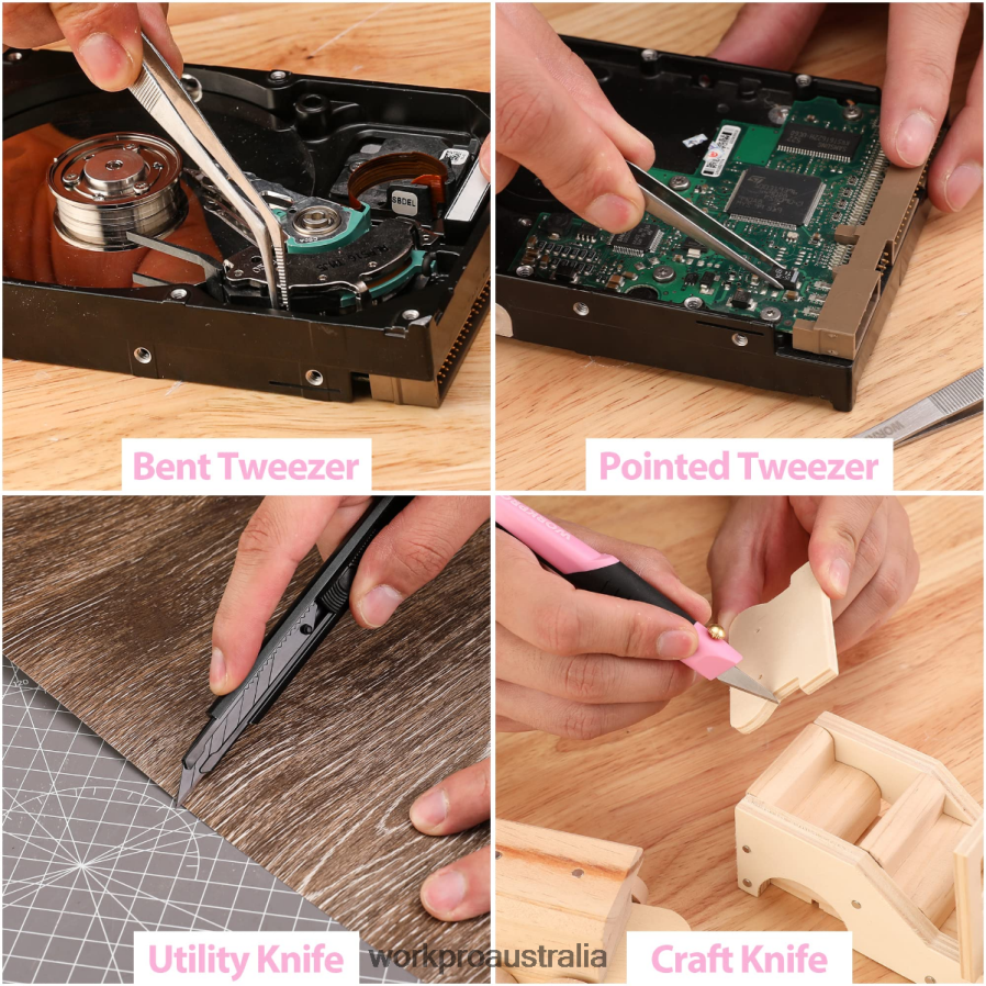 WORKPRO 33 Pcs Precision Repair Tool Set Includes Pliers Set D4R0VT257 Tool Pink/Blue