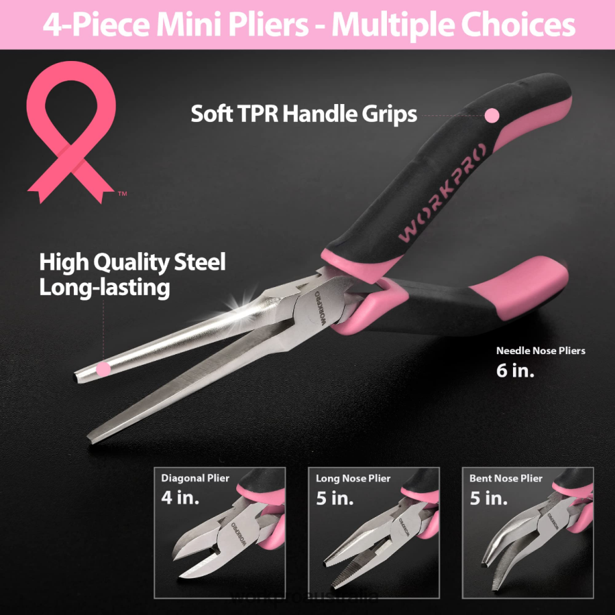 WORKPRO 33 Pcs Precision Repair Tool Set Includes Pliers Set D4R0VT257 Tool Pink/Blue