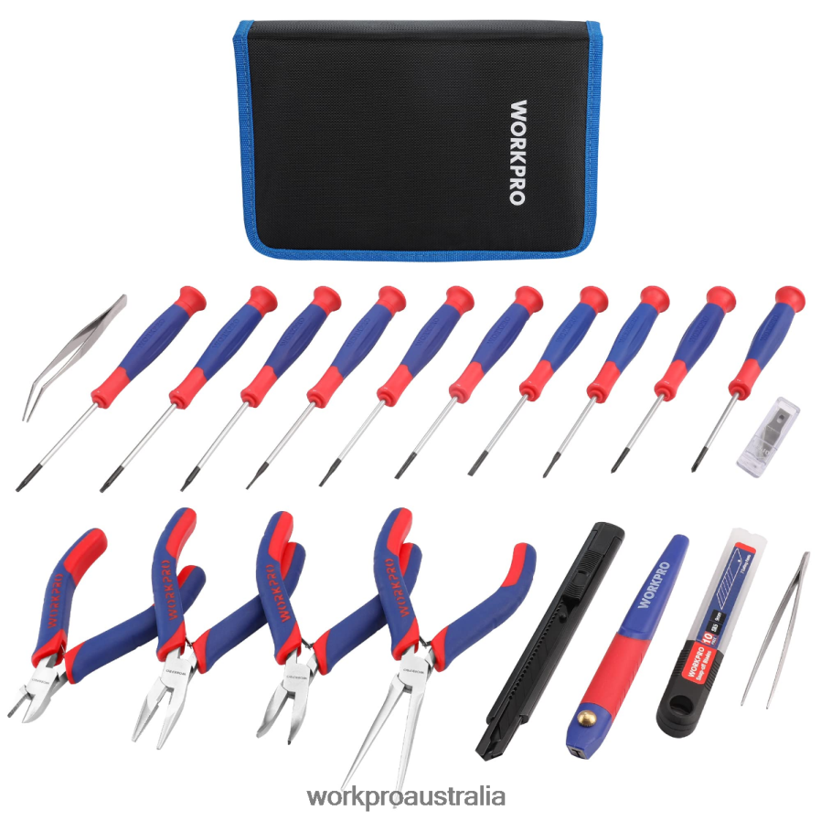 WORKPRO 33 Pcs Precision Repair Tool Set Includes Pliers Set D4R0VT257 Tool Pink/Blue