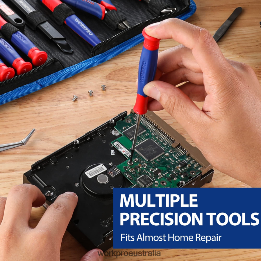 WORKPRO 33 Pcs Precision Repair Tool Set Includes Pliers Set D4R0VT257 Tool Pink/Blue