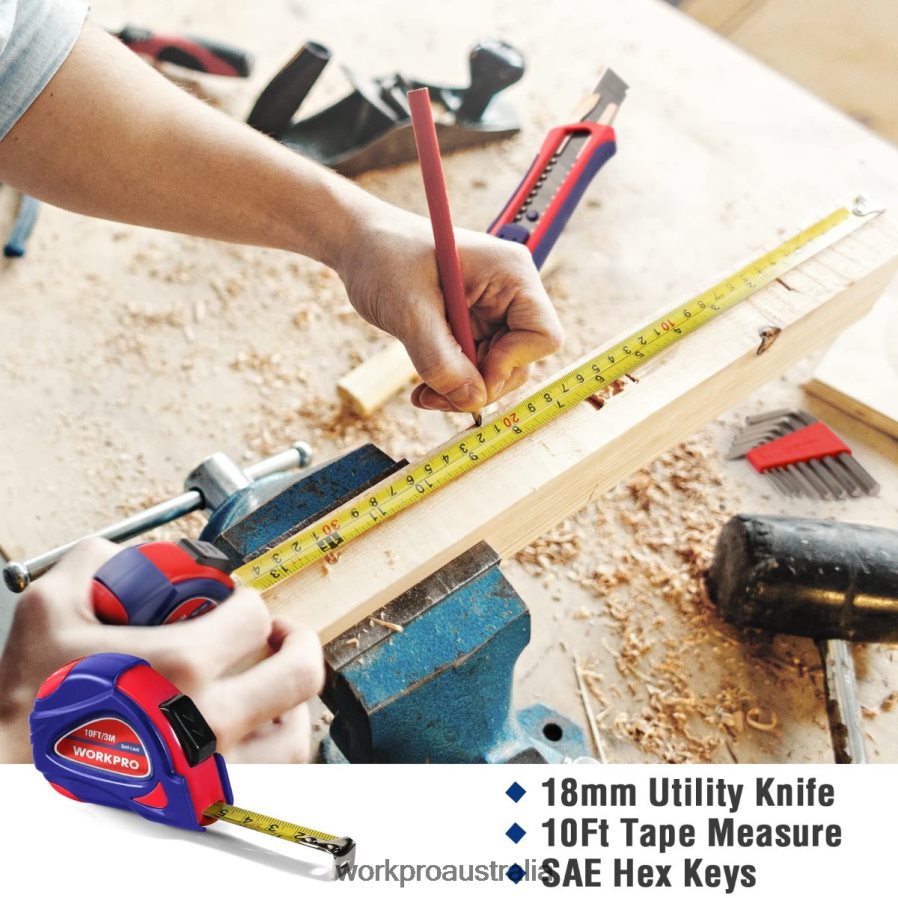 WORKPRO 35 Pcs Household Tools Set with Storage Toolbox D4R0VT246 Tool Pink/Blue