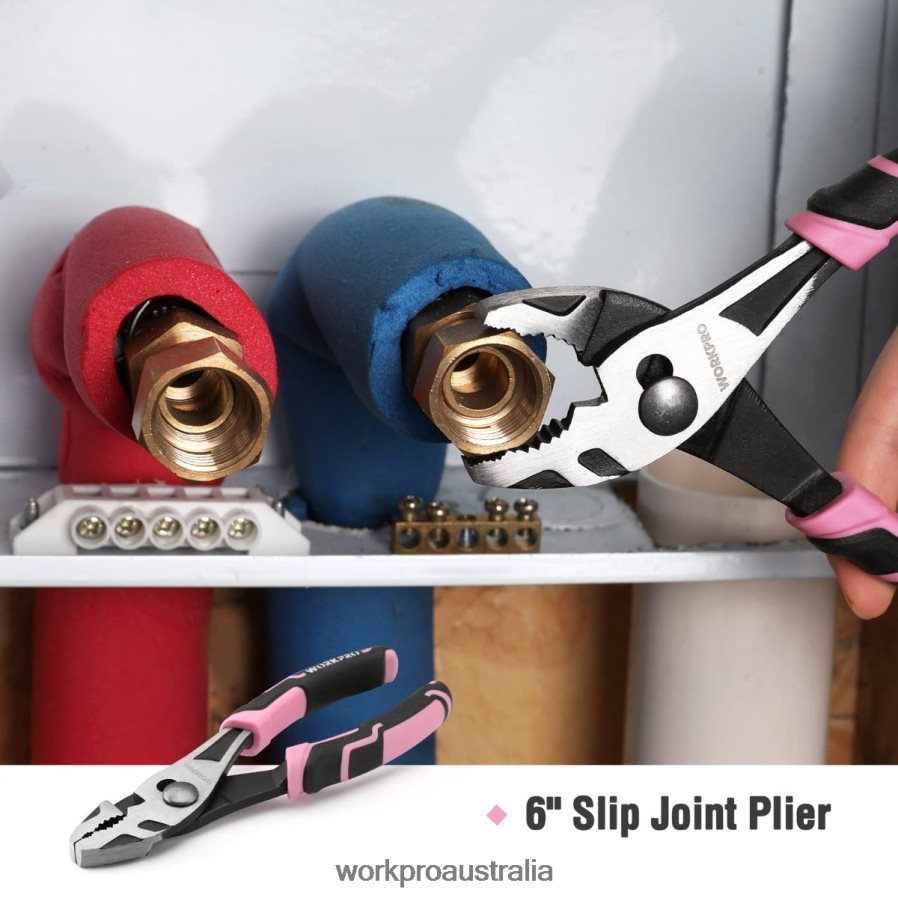 WORKPRO 35 Pcs Household Tools Set with Storage Toolbox D4R0VT246 Tool Pink/Blue