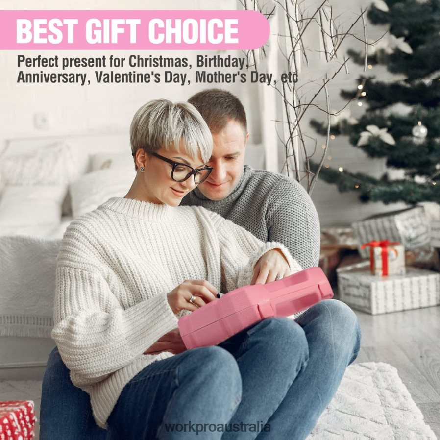 WORKPRO 35 Pcs Household Tools Set with Storage Toolbox D4R0VT246 Tool Pink/Blue