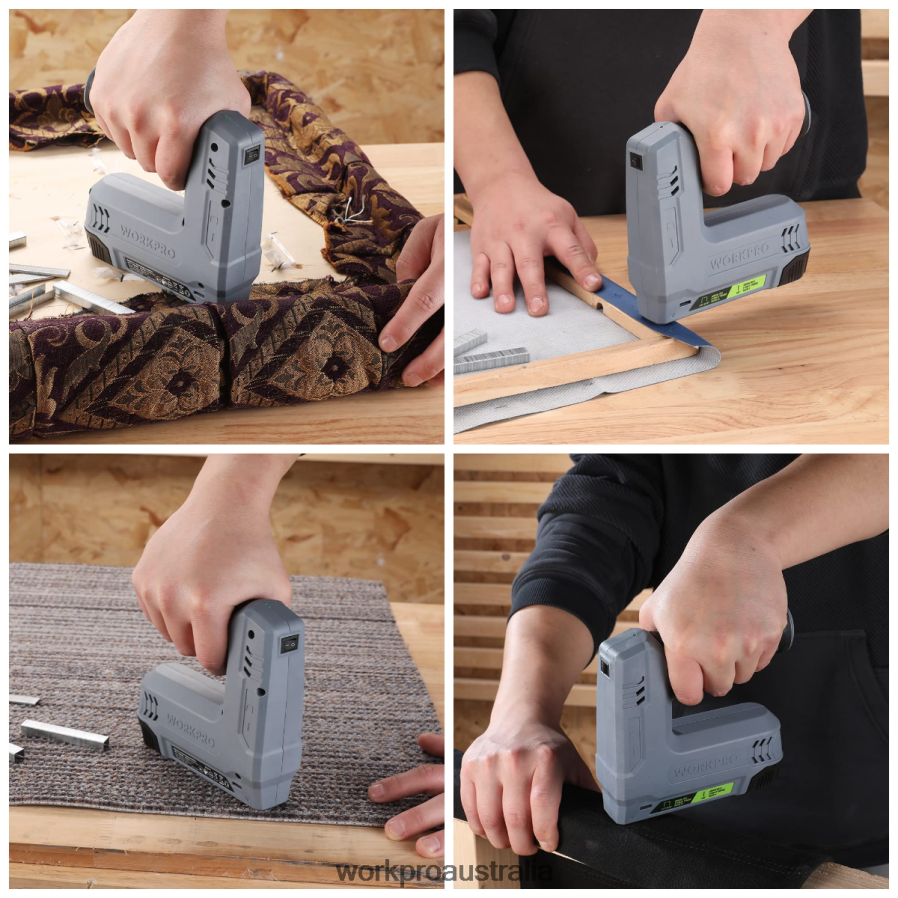 WORKPRO 36V 20Ah Battery Powered Electric Cordless 2-in-1 Staple and Nail Gun D4R0VT265 Tool Pink/Gray