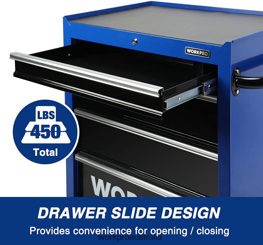 WORKPRO 4-Drawer Tool Chest 26-Inch Rolling Metal Tool Storage Cabinet with Casters Locking System Drawer Liner 450 lbs Load Capacity D4R0VT17 Storage Morden