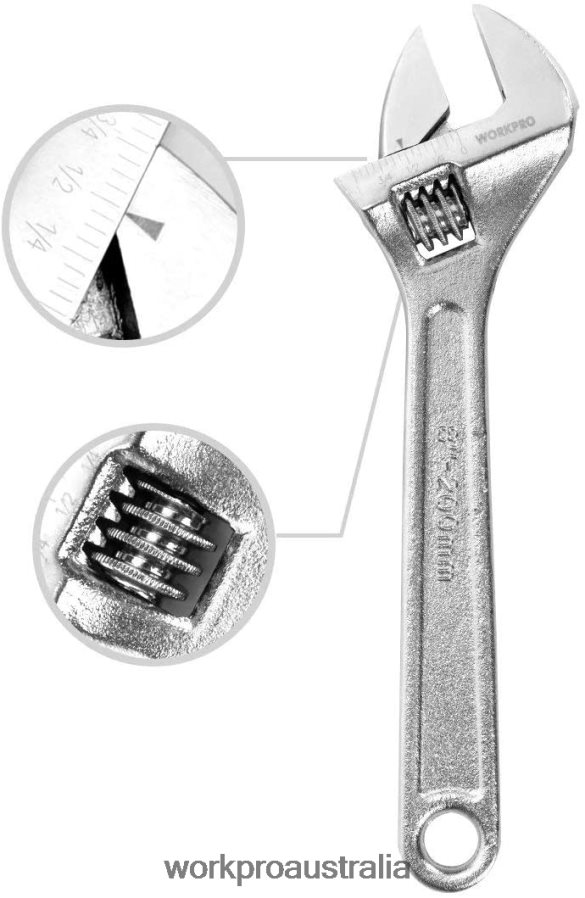 WORKPRO 4 Pcs Adjustable Wrench Forged Heat Treated Chrome-plated Set D4R0VT84 Tool Useful