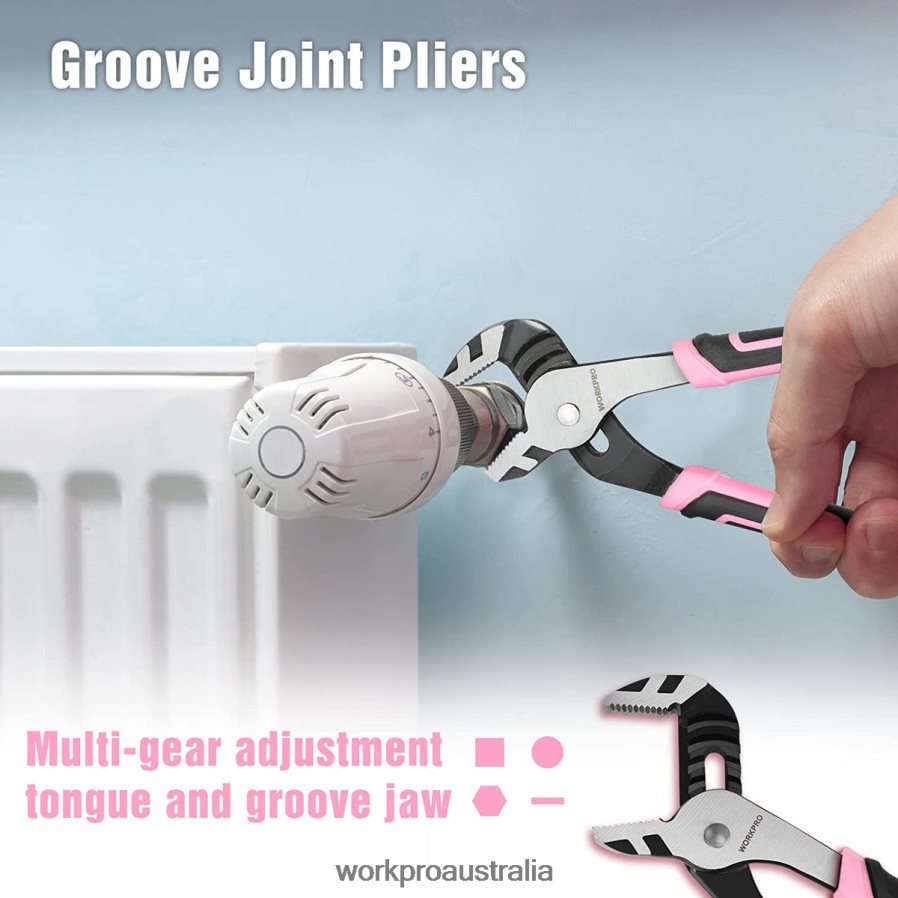 WORKPRO 4 Pcs Pliers Set D4R0VT251 Tool Pink