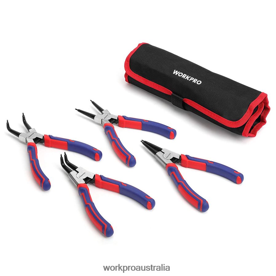 WORKPRO 4 Pcs Snap Ring Pliers Set with Storage Pouch D4R0VT67 Tool Useful