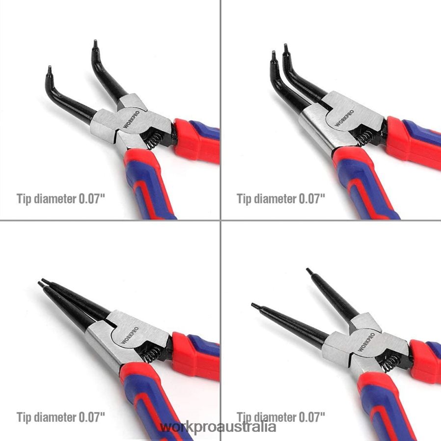 WORKPRO 4 Pcs Snap Ring Pliers Set with Storage Pouch D4R0VT67 Tool Useful