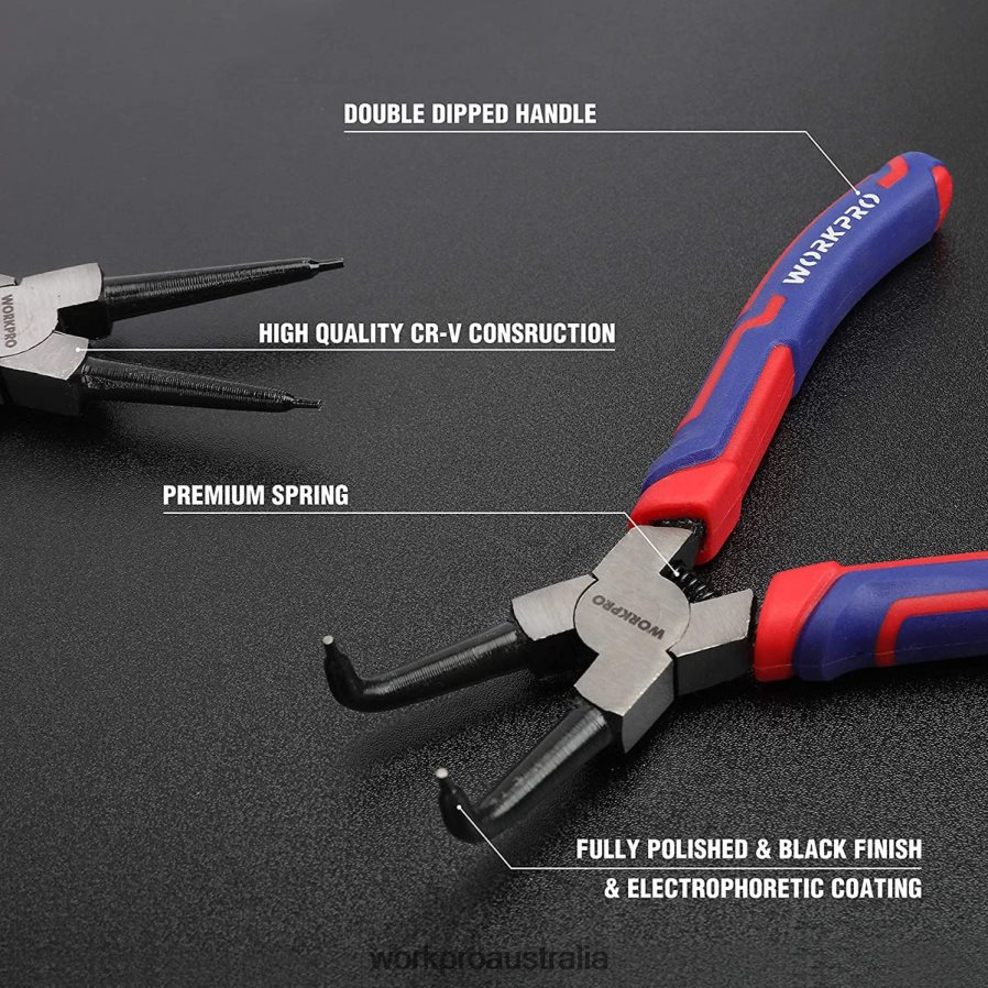 WORKPRO 4 Pcs Snap Ring Pliers Set with Storage Pouch D4R0VT67 Tool Useful