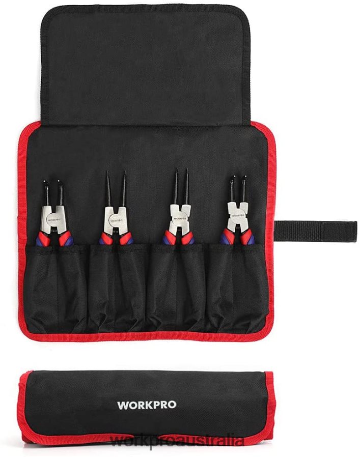 WORKPRO 4 Pcs Snap Ring Pliers Set with Storage Pouch D4R0VT67 Tool Useful