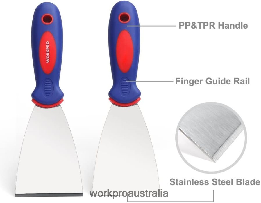 WORKPRO 4 Pcs Stainless Steel Made Putty Knife Set D4R0VT149 Tool New