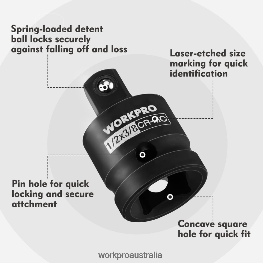 WORKPRO 4 Piece-Impact Driver Socket Adapter and Reducer Set Wrench Conversion Kit D4R0VT94 Tool Helpful