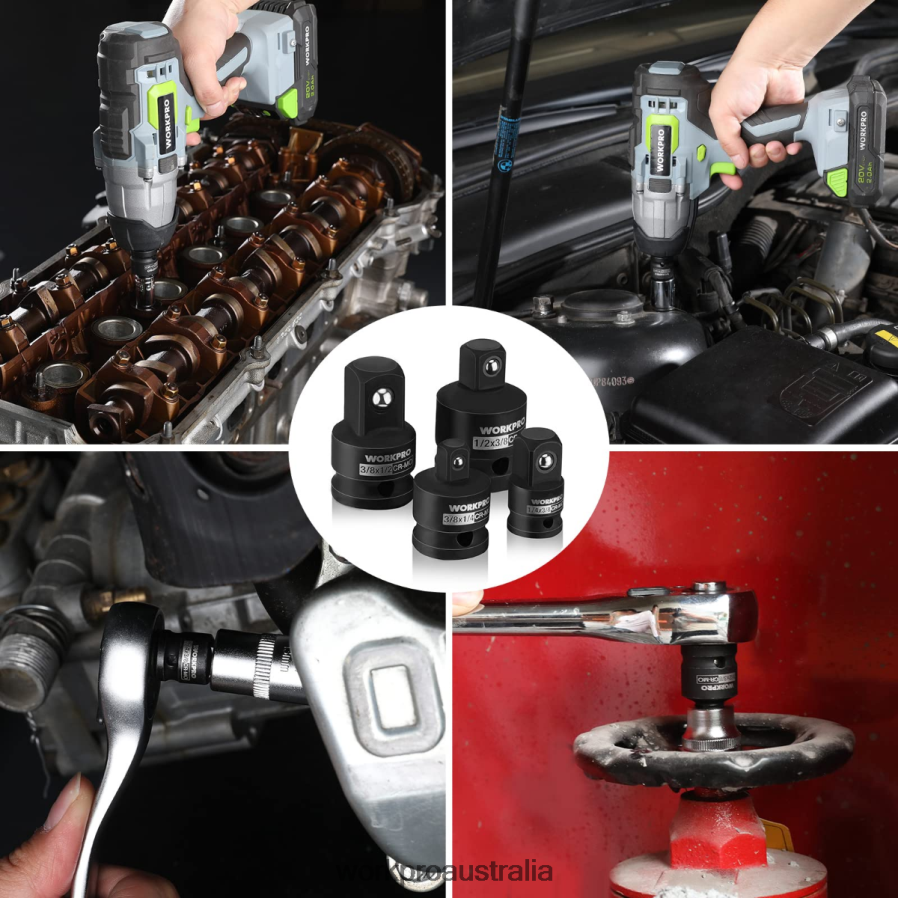 WORKPRO 4 Piece-Impact Driver Socket Adapter and Reducer Set Wrench Conversion Kit D4R0VT94 Tool Helpful