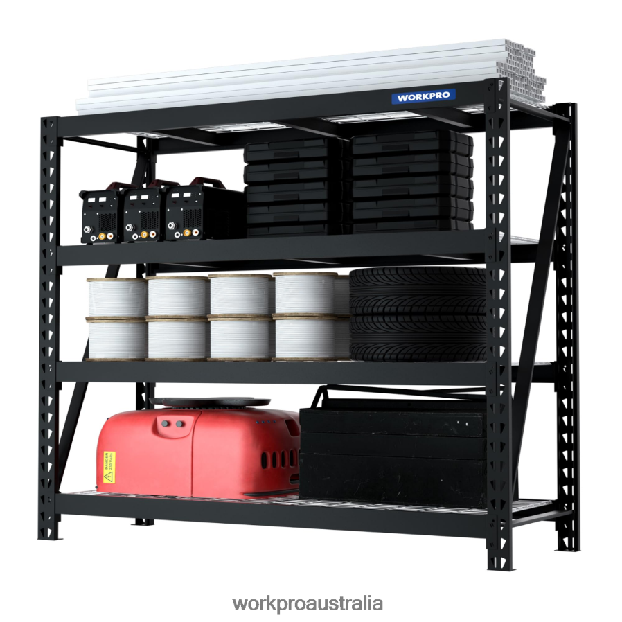 WORKPRO 4-Tier Metal Garage Shelving Unit7200 LBS Capacity Heavy Duty Industrial Adjustable Shelves D4R0VT10 Storage Helpful