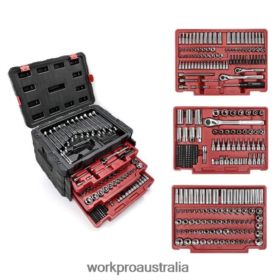 WORKPRO 450 Pcs Universal Professional Mechanics Tool Set with Heavy Duty Case Box D4R0VT306 Tool Useful