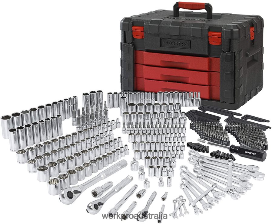 WORKPRO 450 Pcs Universal Professional Mechanics Tool Set with Heavy Duty Case Box D4R0VT306 Tool Useful