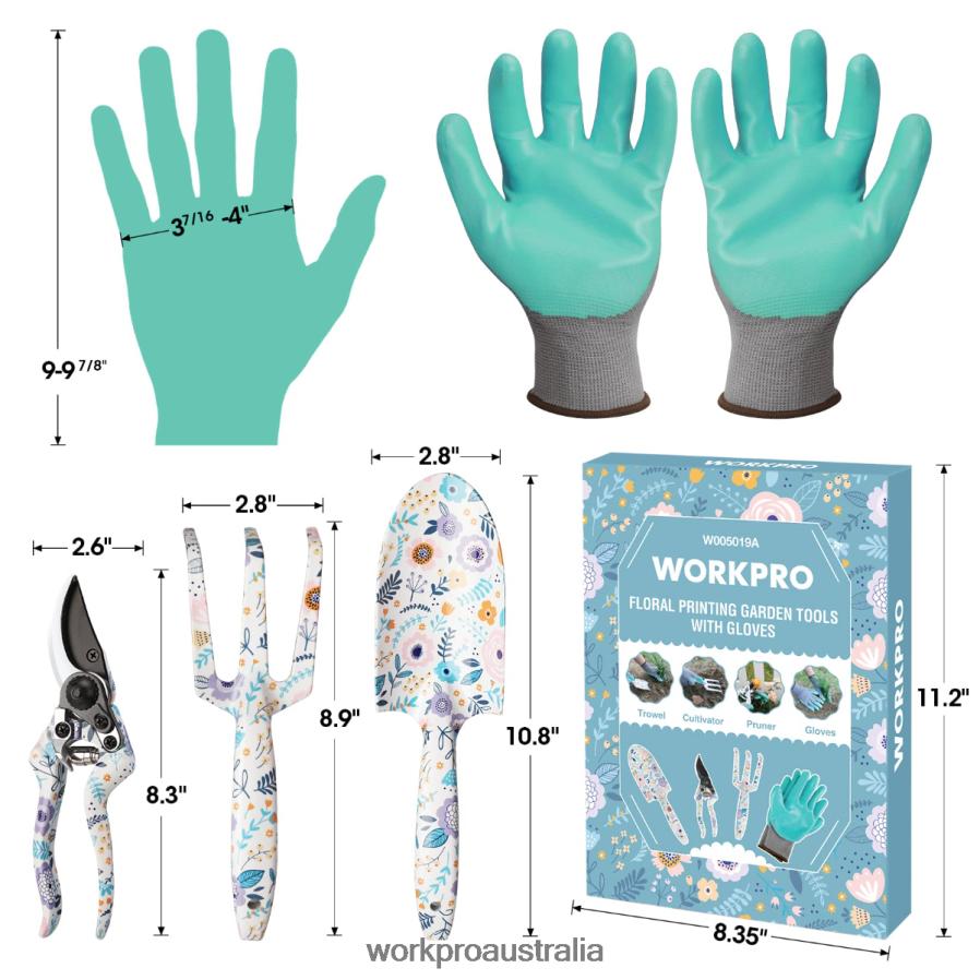 WORKPRO 4PCS Aluminum Garden Tool Set D4R0VT285 Tool White/Pink