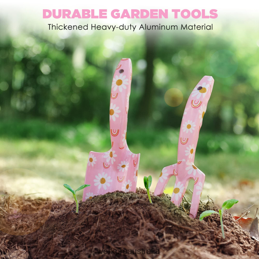 WORKPRO 4PCS Aluminum Garden Tool Set D4R0VT285 Tool White/Pink