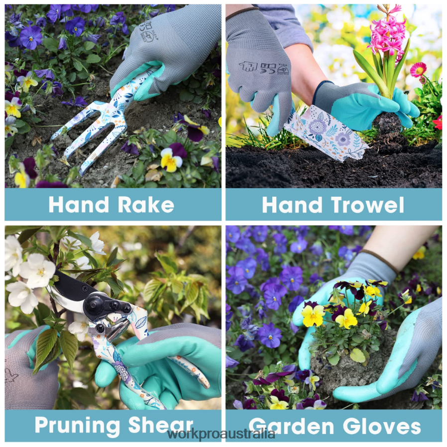 WORKPRO 4PCS Aluminum Garden Tool Set D4R0VT285 Tool White/Pink