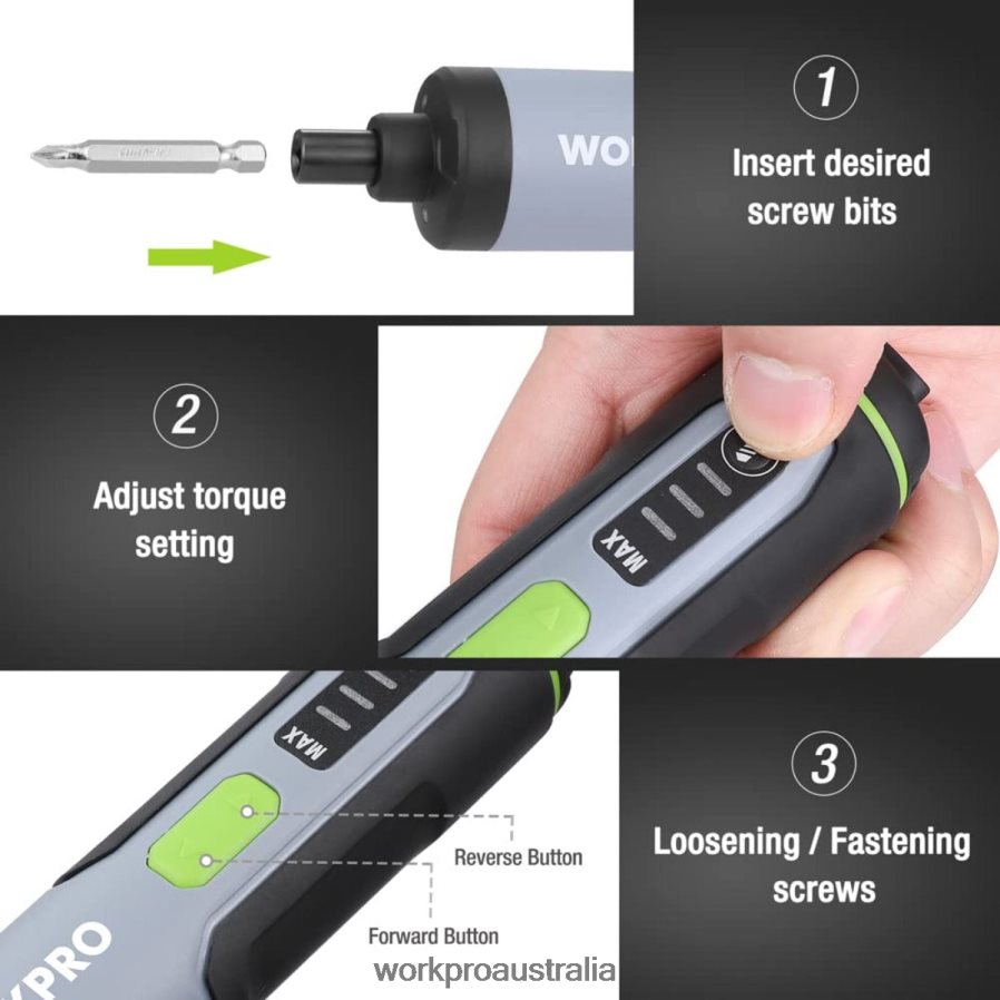 WORKPRO 4V Electric Screwdriver Rechargeable Cordless Screwdriver Set with LED Light D4R0VT232 Tool Useful