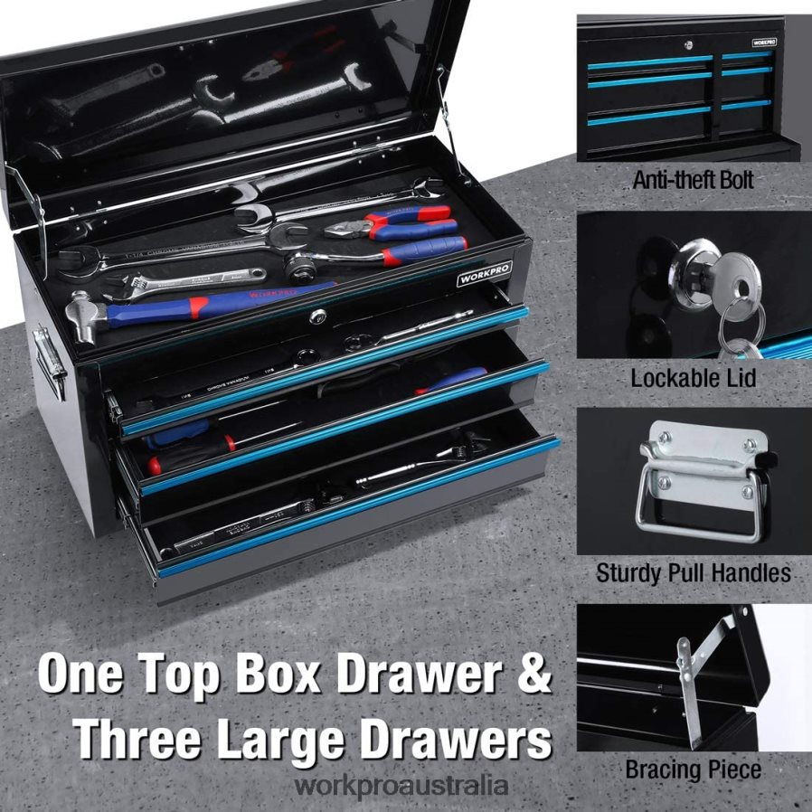 WORKPRO 5-Drawer Rolling Tool Chest Sliding Metal Drawer Rolling Tool Storage Cabinet D4R0VT18 Storage Useful