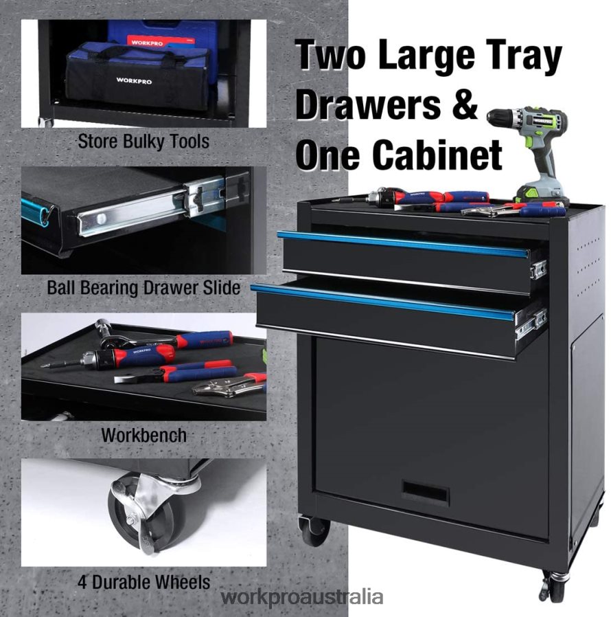 WORKPRO 5-Drawer Rolling Tool Chest Sliding Metal Drawer Rolling Tool Storage Cabinet D4R0VT18 Storage Useful