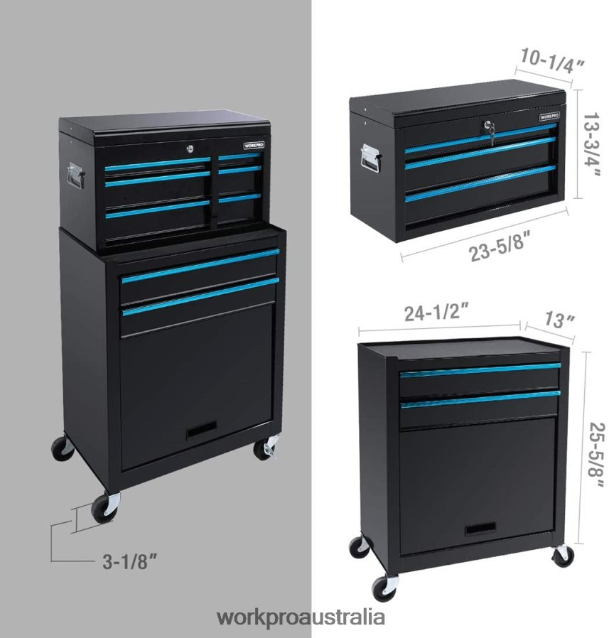 WORKPRO 5-Drawer Rolling Tool Chest Sliding Metal Drawer Rolling Tool Storage Cabinet D4R0VT18 Storage Useful