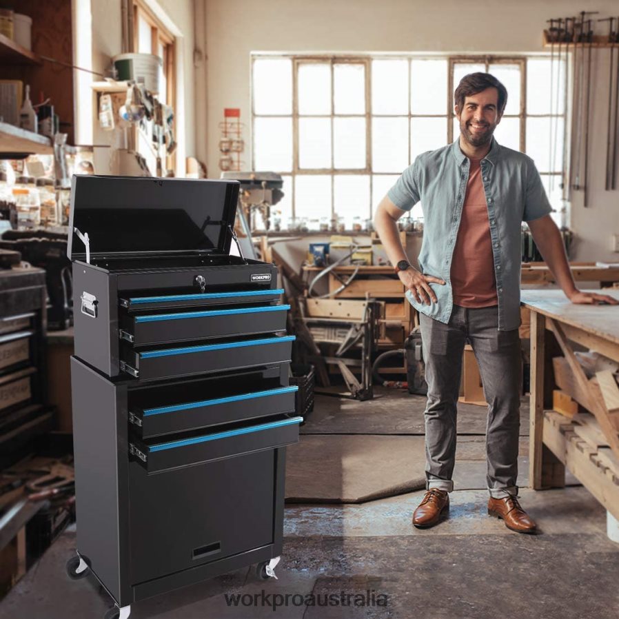 WORKPRO 5-Drawer Rolling Tool Chest Sliding Metal Drawer Rolling Tool Storage Cabinet D4R0VT18 Storage Useful