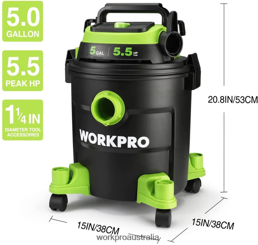WORKPRO 5 Gallon Shop Vacuum 55 Peak Horsepower Shop-Vac Cleaner with HEPA Filter Hose and Accessories D4R0VT214 Tool Morden