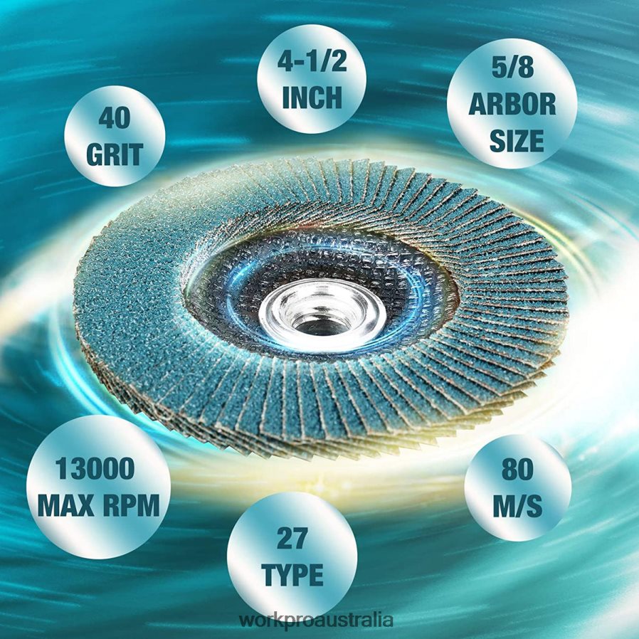 WORKPRO 5 Pack Zirconia Flap Disc Angle Grinder Sanding Disc 4-1/2 inch Grinding Wheels D4R0VT206 Tool Useful