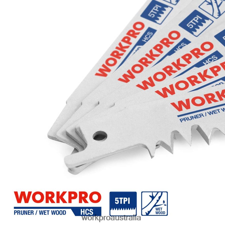 WORKPRO 5 Pcs 9-Inch Wood Pruning Reciprocating Saw Blade Set D4R0VT208 Tool Helpful