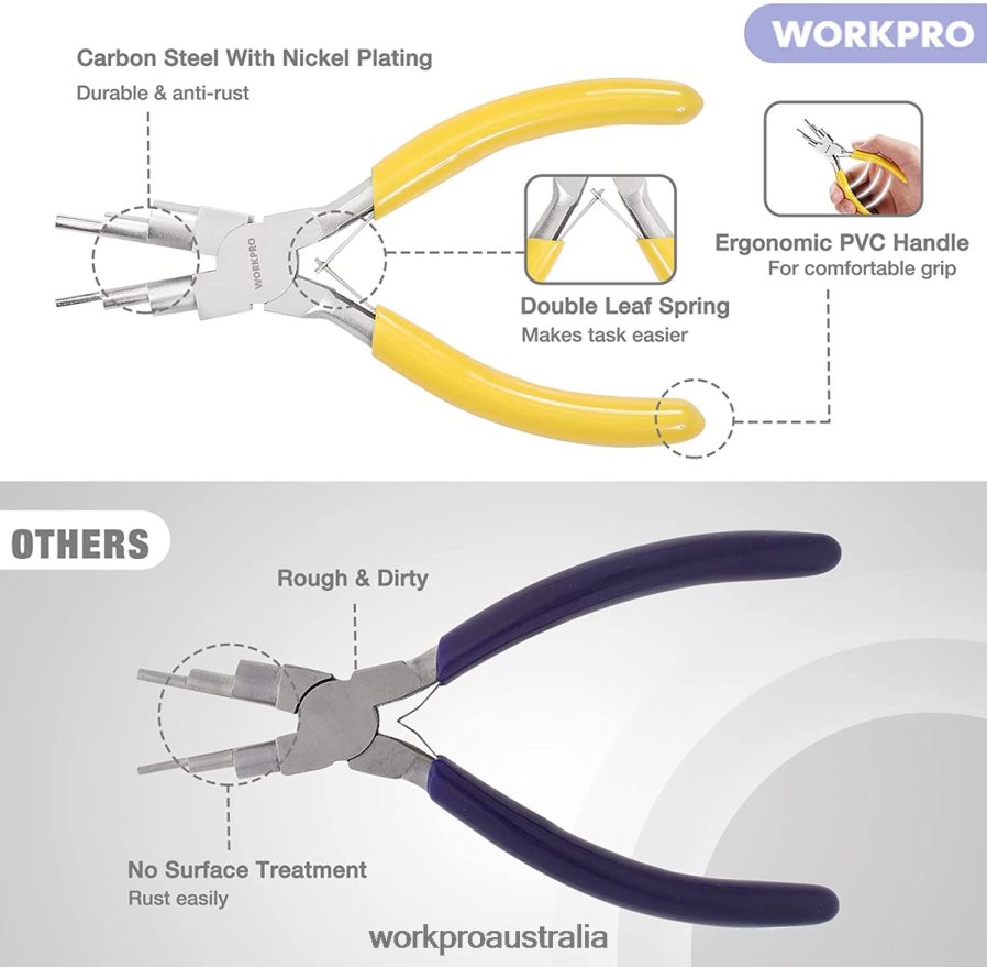 WORKPRO 5 Pcs Jewelry Pliers Jewelry Tools Includes 6 IN 1 Wire Loop Pliers Nylon Nose Pliers Bent Nose Pliers Pointed Tweezers Curved Tweezers D4R0VT75 Tool Useful