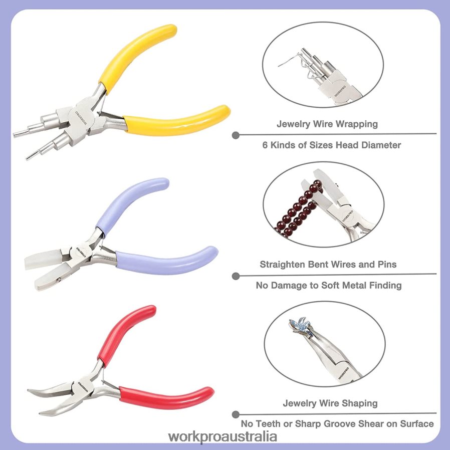 WORKPRO 5 Pcs Jewelry Pliers Jewelry Tools Includes 6 IN 1 Wire Loop Pliers Nylon Nose Pliers Bent Nose Pliers Pointed Tweezers Curved Tweezers D4R0VT75 Tool Useful