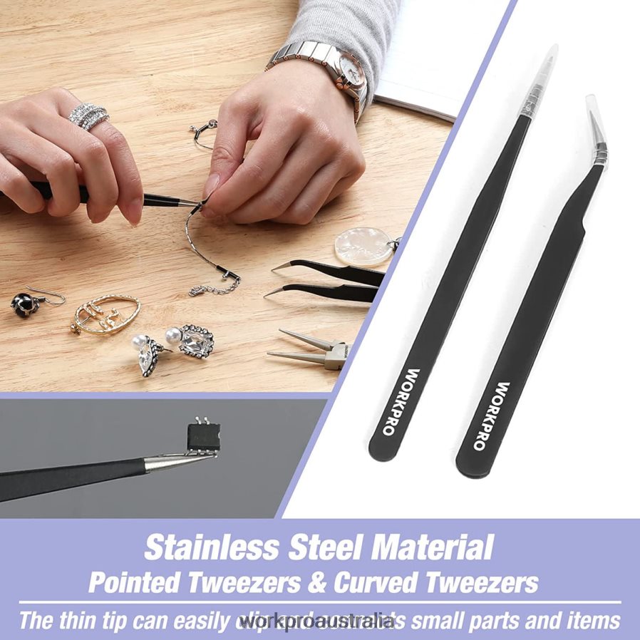 WORKPRO 5 Pcs Jewelry Pliers Jewelry Tools Includes 6 IN 1 Wire Loop Pliers Nylon Nose Pliers Bent Nose Pliers Pointed Tweezers Curved Tweezers D4R0VT75 Tool Useful