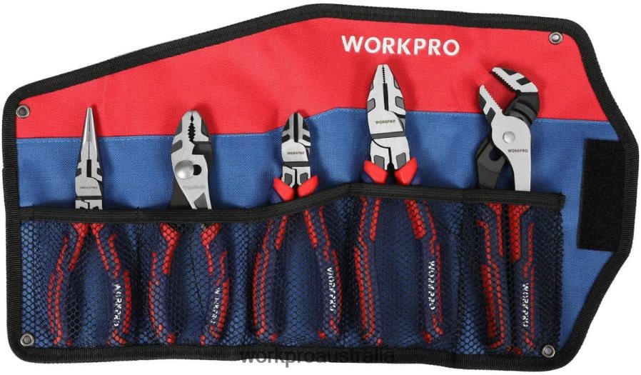 WORKPRO 5 Pcs Premium Cr-V Construction Pliers Set with Storage Pouch D4R0VT66 Tool Useful