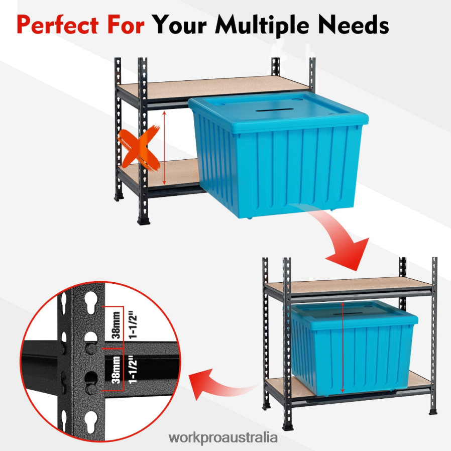 WORKPRO 5-Tier Adjustable Metal Rack Storage Heavy Duty Shelving Unit 4000 lbs Load Capacity D4R0VT12 Storage Morden