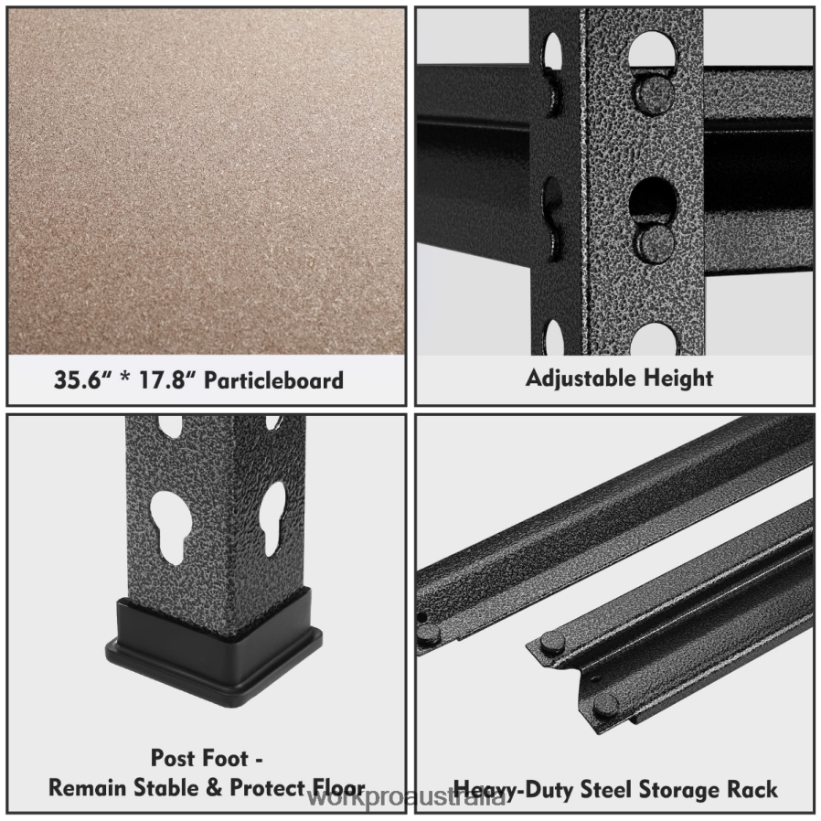 WORKPRO 5-Tier Adjustable Metal Rack Storage Heavy Duty Shelving Unit 4000 lbs Load Capacity D4R0VT12 Storage Morden