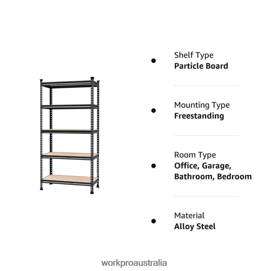 WORKPRO 5-Tier Adjustable Metal Rack Storage Heavy Duty Shelving Unit 4000 lbs Load Capacity D4R0VT12 Storage Morden