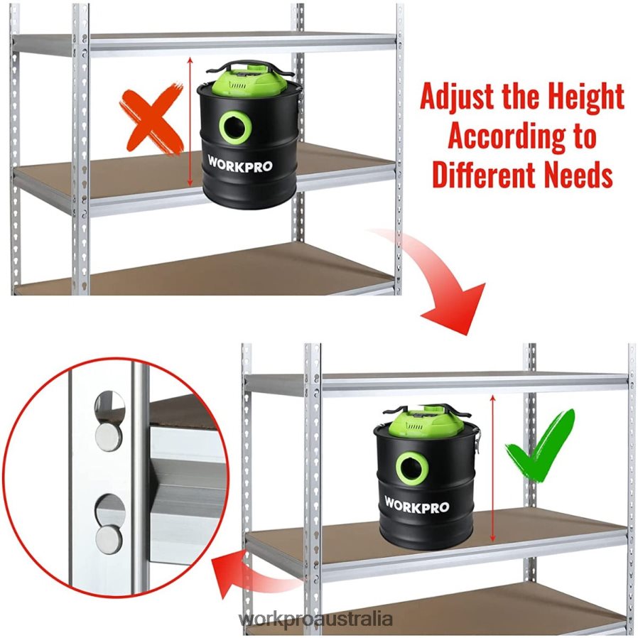 WORKPRO 5-Tier Storage Shelving Unit Adjustable Storage Rack Heavy Duty Aluminum Alloy Shelf D4R0VT9 Storage Helpful