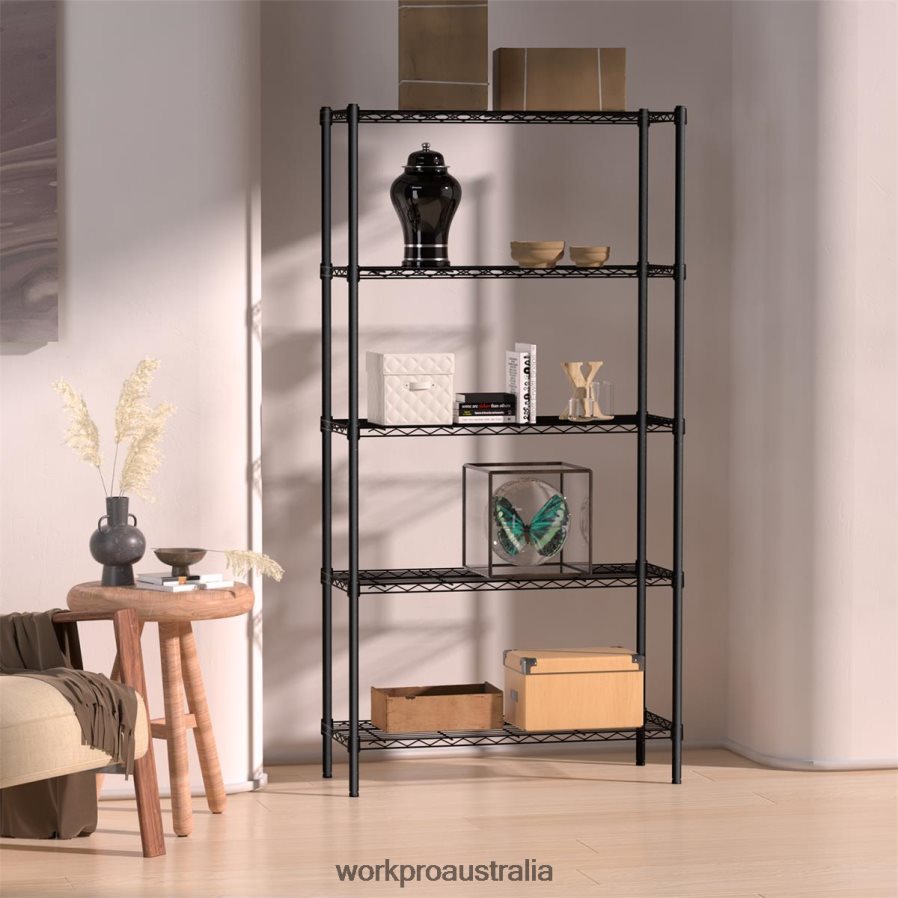 WORKPRO 5-Tier Wire Shelving Unit Metal Storage Shelves Rack Heavy Duty Utility Shelving D4R0VT11 Storage Useful