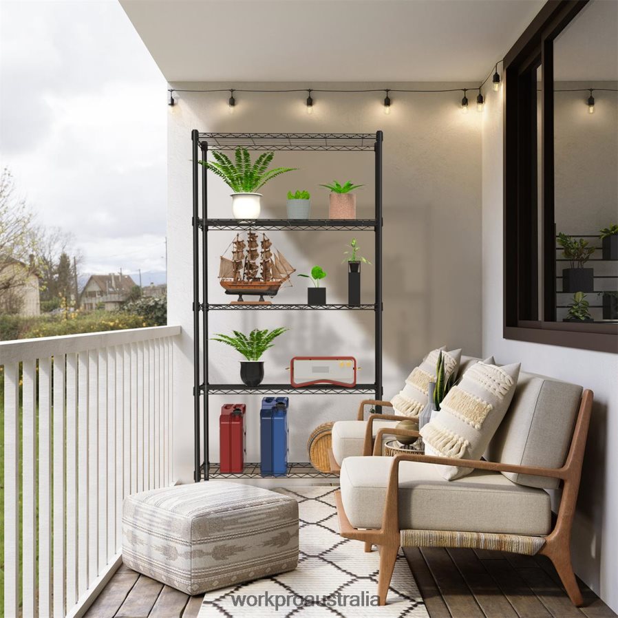 WORKPRO 5-Tier Wire Shelving Unit Metal Storage Shelves Rack Heavy Duty Utility Shelving D4R0VT11 Storage Useful