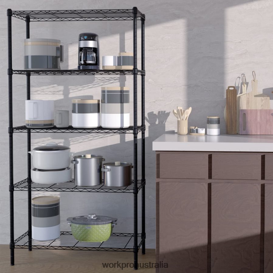 WORKPRO 5-Tier Wire Shelving Unit Metal Storage Shelves Rack Heavy Duty Utility Shelving D4R0VT11 Storage Useful