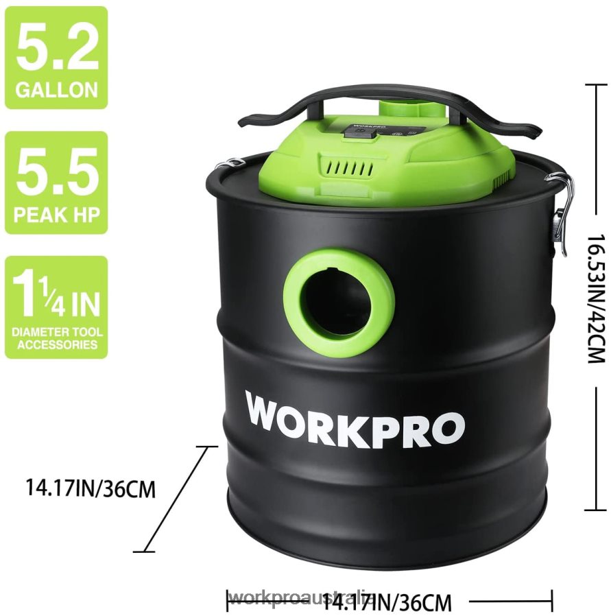 WORKPRO 52 Gallon Ash Vacuum 55 Peak Horsepower Ash Vac Cleaner with HEPA Filter D4R0VT212 Tool Helpful