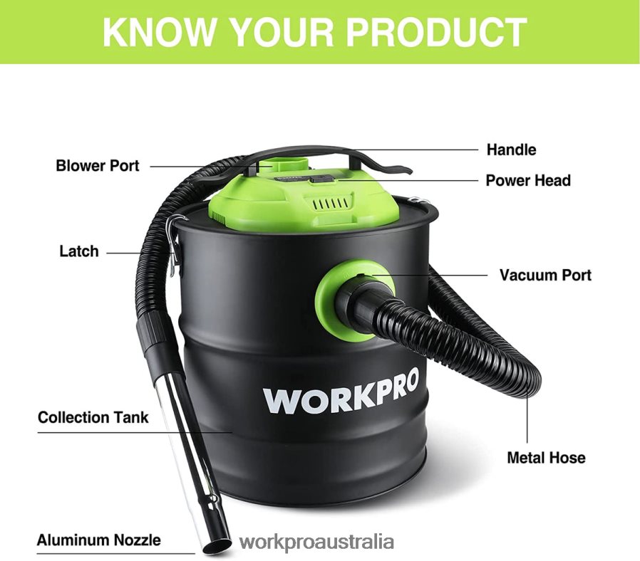 WORKPRO 52 Gallon Ash Vacuum 55 Peak Horsepower Ash Vac Cleaner with HEPA Filter D4R0VT212 Tool Helpful