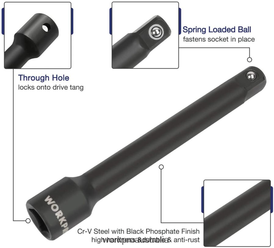 WORKPRO 55 Pcs Drive Impact Socket Set with Extension Bars Premium Cr-V Steel SAE and Metric Sockets with Enhanced Storage Case D4R0VT307 Tool Morden