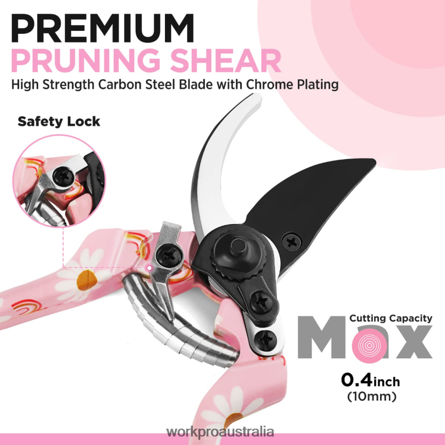 WORKPRO 5PCS Aluminum Heavy Duty Gardening Tool Set D4R0VT284 Tool White/Pink