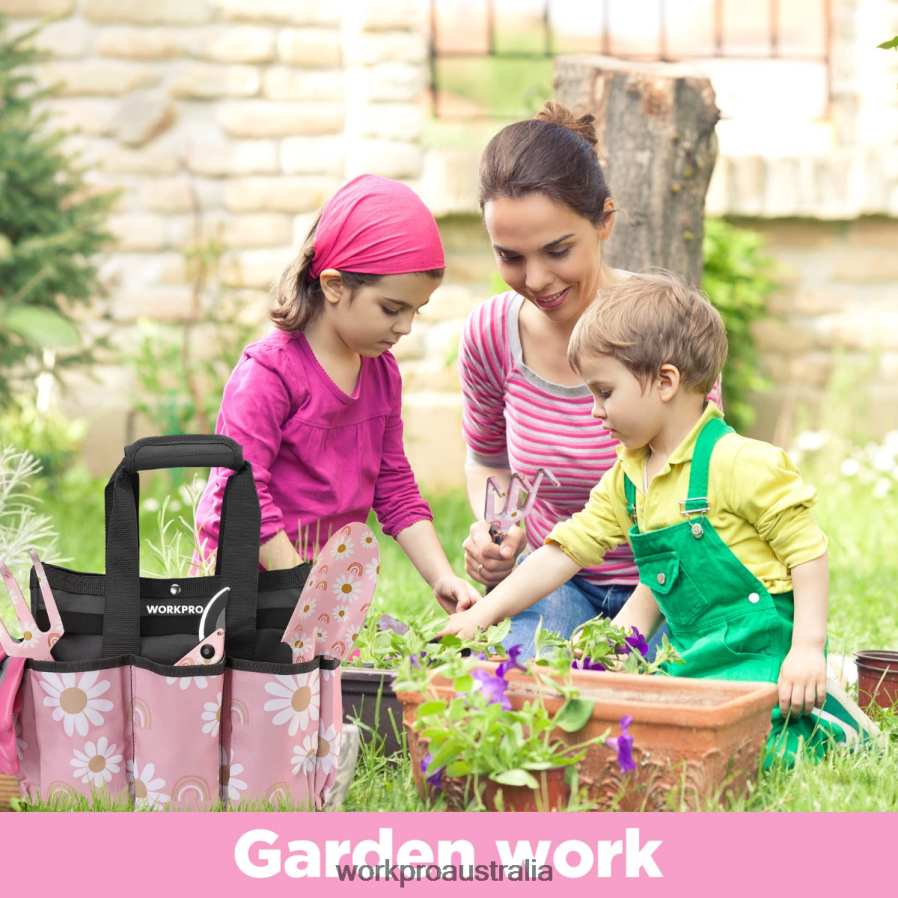 WORKPRO 5PCS Aluminum Heavy Duty Gardening Tool Set D4R0VT284 Tool White/Pink