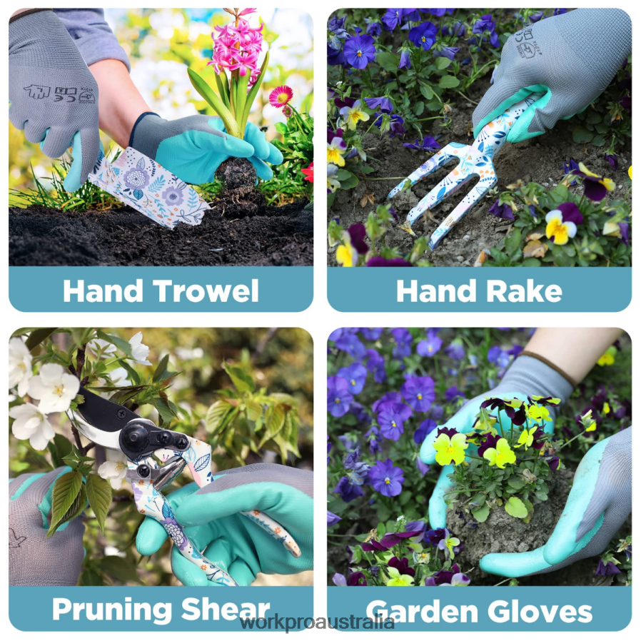 WORKPRO 5PCS Aluminum Heavy Duty Gardening Tool Set D4R0VT284 Tool White/Pink