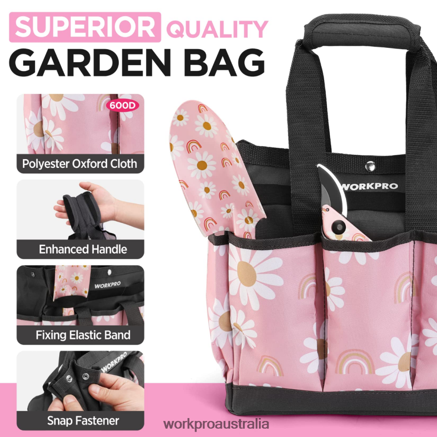 WORKPRO 5PCS Aluminum Heavy Duty Gardening Tool Set D4R0VT284 Tool White/Pink